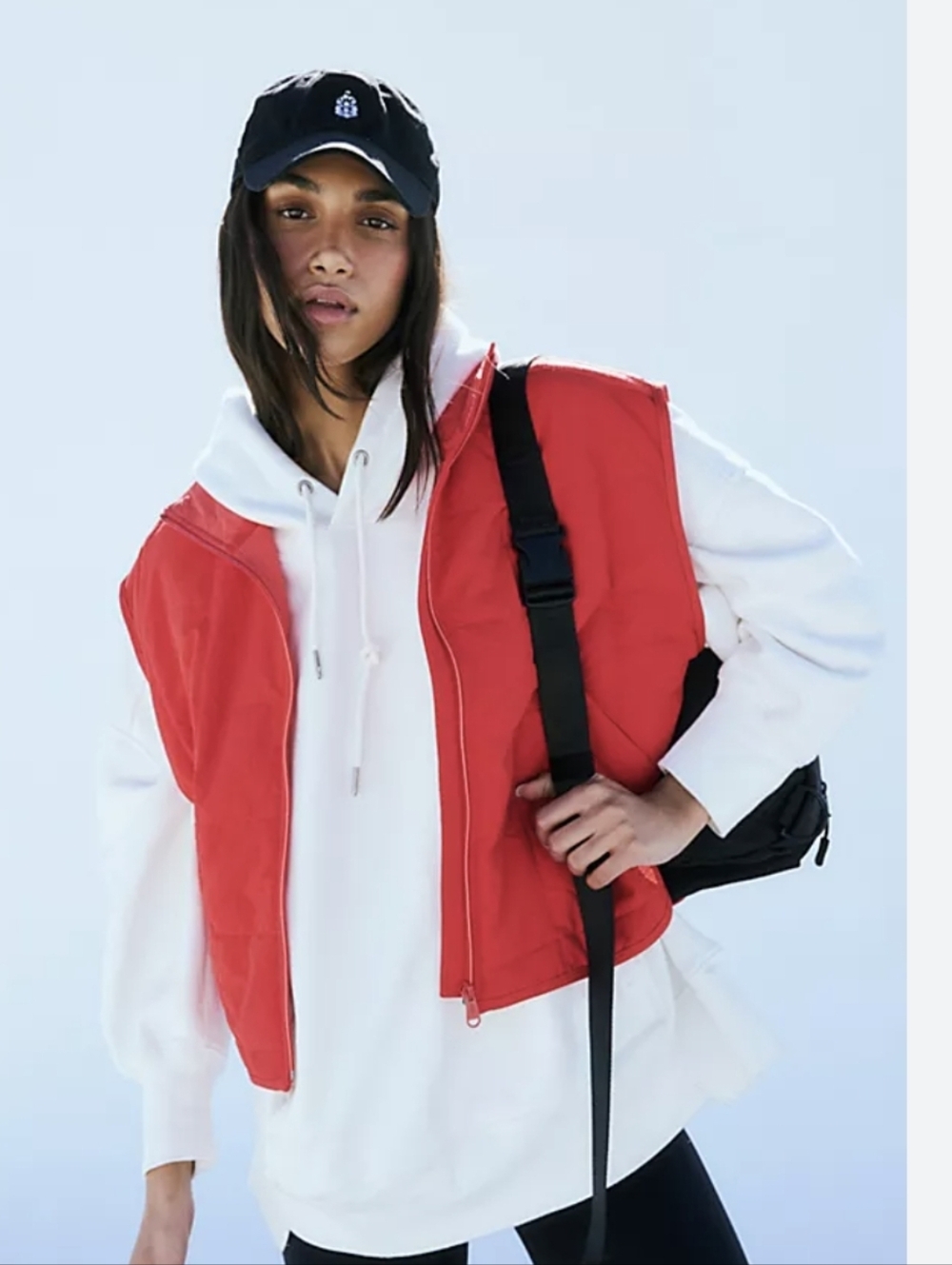 Free People Pippa Packable Vest, Red, Small, Like  New